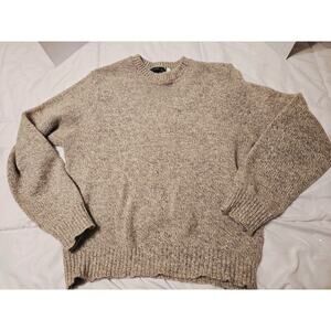 Vtg Northern Isles USA MADE Mens Knit Sweater XL Brown Wool Blend Fisherman Prep